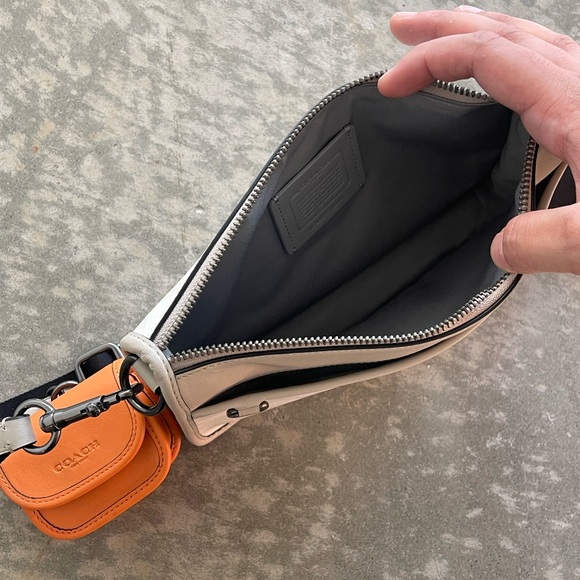 Coach Crossbody Bag and Airpods Headphones Case White Orange - Picture 5 of 7